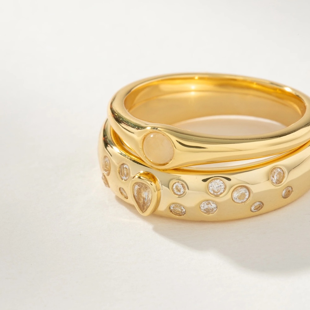 Uncommon James Aqua Ring Stack (Set of 2)